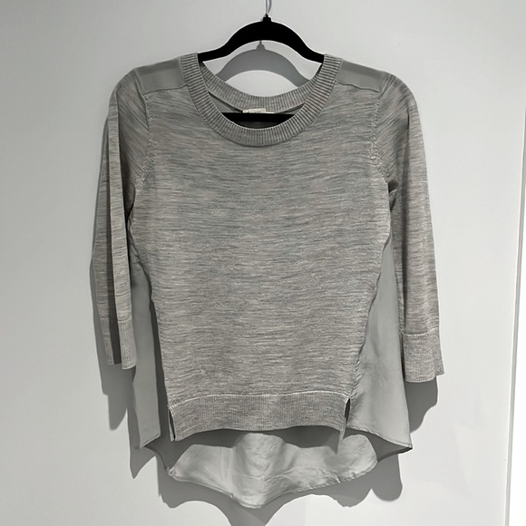Club Monaco Light Grey Silk and Wool Top - Picture 7 of 7